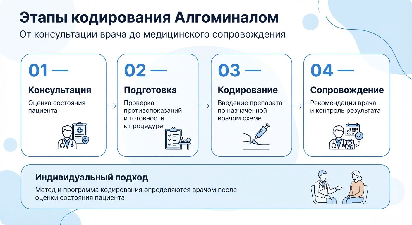 Кодирование препаратом «Алгоминал» в Семилуках инфографика